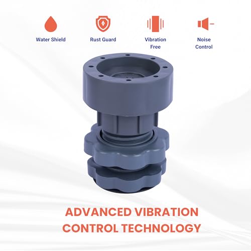 Image of SoraChi Washing Machine Stand Set of 4 Anti Vibration Pads | Elevated Plastic Feet Reduce Noise & Vibrations | Protects Against Water Damage Rust | for Front Load Top Load Semi Automatic (6.5x10cm)