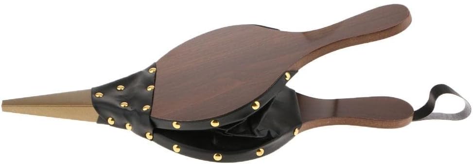 Wood Bellows Fireplace Air Blower for BBQ Grill Fire | Keeps Fire Roaring, No Need to Blow Directly | Great Housewarming Gift | Outdoor Camping Tool - M