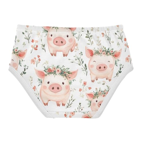 Wusikd Pigs Wreaths Girls' Underwear Cotton Cute Girls Briefs Soft Toddler Underwear 2T2