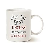 MAUAG Father's Day Gifts Godfather Coffee Mug, Only The Best Uncles Get Promoted To Godfather Cup fo