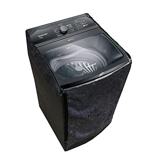Capa Maquina De Lavar Brastemp 12kg Bwk Zíper Estampada Preta