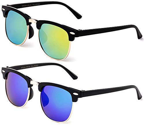 Kids Polarized Sunglasses Retro Horn Rimmed Sunglasses Girls Boys (2-12 Years)