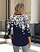 Zeagoo Womens Casual 3/4 Sleeve Shirts Crew Neck Floral Blouses Dressy Casual Pleated Tunic Tops