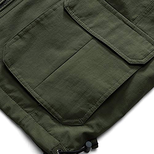 Chaleco multibolsillo verde XL con dobladillo elástico transpirable de verano 5