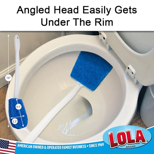 Image of LOLA Bath & Toilet Bowl Scrubber Brush w /Comfort Handle & Hang Hole-1 Count