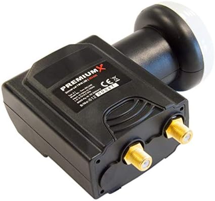 PremiumX Deluxe Twin LNB - Konwerter dla 2 użytkowników z cyfrowym odbiorem satelitarnym w jakości HD, UHD i 4K - Wspiera DVB-S2 i PLL-referencyjny oscylator dla najlepszej wydajności