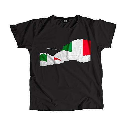 T-shirt Italie haut de gamme imprimé avion et nuages