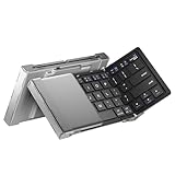 iClever Bluetooth Keyboard, Bluetooth 5.1 Foldable Wireless Keyboard with Portable Pocket Size, Aluminum Alloy Housing, Carrying Pouch, for iOS Windows Android Tablets, Laptops and Smartphones