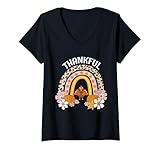 Photo Gallery donna grato rainbow leopard retro groovy tacchino del ringraziamento maglietta con collo a v Photo Gallery donna grato rainbow leopard retro groovy tacchino del ringraziamento maglietta con collo a v