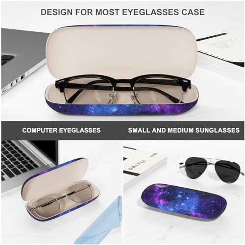 Image of Eyeglasses Case, Portable Hard Shell Protective Case for Glasses, Eyeglass Holder Box for Women with Cleaning Cloth
