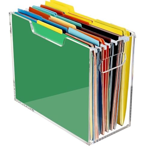 Caja de documentos transparente que ahorra espacio en escritorios pequeños 5