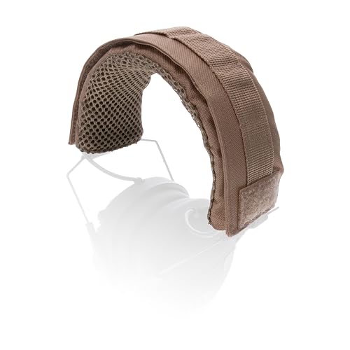 Walker's Headband Wrap for Shooting Earmuffs | Universal Fit Durable Nylon Breathable Cool Mesh Padding Hearing Protection Headset Cover w/Hook & Loop Closure, Flat Dark Earth - MOLLE Webbing