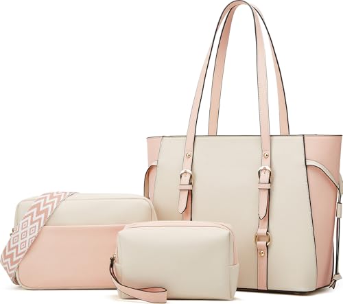 Image of Women Fashion Synthetic Leather Handbags Tote Bag Shoulder Bag Top Handle Satchel Purse Set
