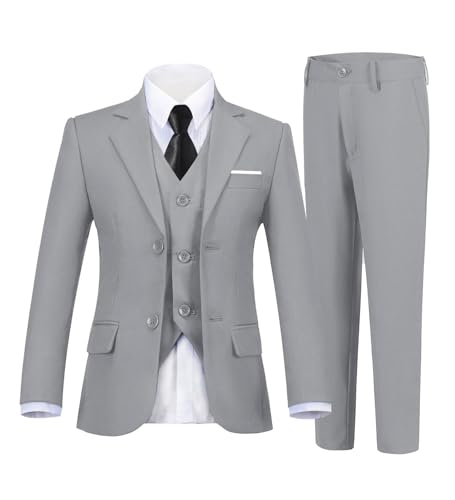 Boys Suits 5 Piece Formal Suit Set Slim Fit Formal Dress Clothes Ring Bearer Outfit for Kids