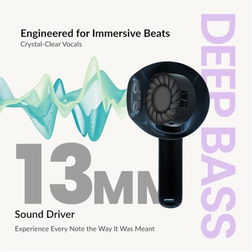 Image of HAMMER New Ultra pods 2026 TWS Wireless Bluetooth Earbuds with Inbuilt Mic, 100H Standby Time, 50H Playtime, USB Type-C, 13mm Dynamic Drivers, BT v6.0, IPX5 Water-Resistant Earphones (Blue)