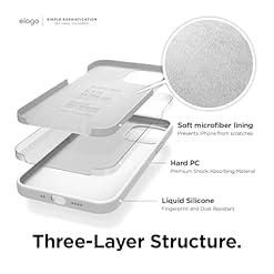 Elago Liquid Silicone Protective Case Compatible with iPhone 12 Mini 54 Premium Silicone Full Case Protection 3 Layer Structure White