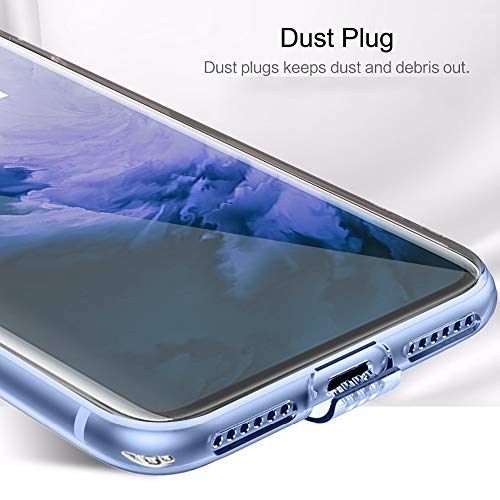 Image of TheGiftKart Ultra Clear Slim Anti-Slip Grip Soft Silicone Back Cover Case with Complete Camera Protection & Anti-Dust Plugs Built-in for OnePlus 7 Pro (Transparent)