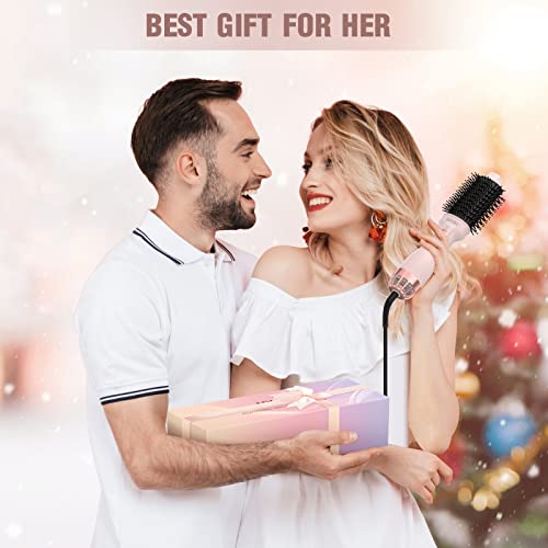 Apoke One Step Hair Dryer Brush And Styler Volumizer, Multifunctional 4 In 1 Ceramic Tourmaline Negative Ion Hot Air Styling Brush, Professional Salon Blow Dryer Brush For Drying Curling Straightening #TOP7