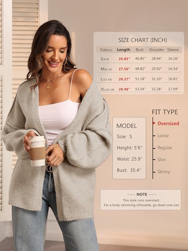 ATHMILE Womens Fall Oversized Cardigan Sweaters Long Lantern Sleeve Knit Open Front Lightweight Winter Fashion Clothes 20253