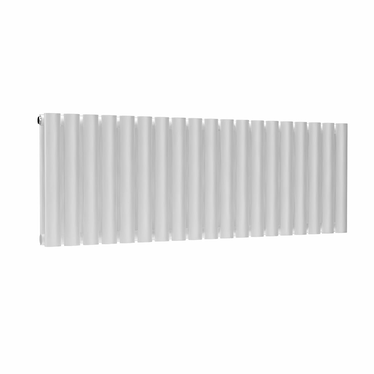 Lux Heat White Oval Horizontal Double Panel Designer Radiator 400mm (H) x 1140mm (W)