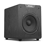 Elimavi 8' Powered Subwoofer Home Audio - 200W Deep Bass for Home Theater - Copper Driver, MDF Enclosure w/Aluminum Radiator - Ideal for Home Surround Sound Systems