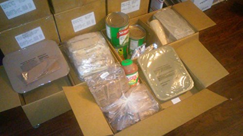 SOPACKO Feed UP to 50 People Ultimate 2021 UGR Unitized Group Ration 2 Beef Taco Filling and 2 Pulled BBQ Pork 4 Side Dishes 4 Desserts 4 six Pound cans of Corn Utensils Trays