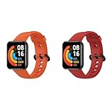 Armbänder Kompatibel mit Xiaomi Mi Watch Lite 2/Redmi Watch 2 Armband, 11 Modefarben Silikon Uhrenarmband Sports Verstellbares Ersatzarmband für Xiaomi Redmi Watch, Damen Herren (X-Rot/Orange)