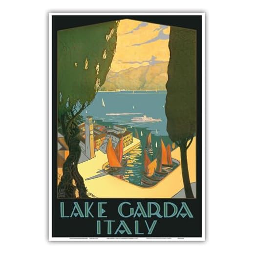 Lake Garda - Riva, Italy - Vintage World Travel Poster by Antonio Simeoni c.1926 - Master Art Print - 13in x 19in
