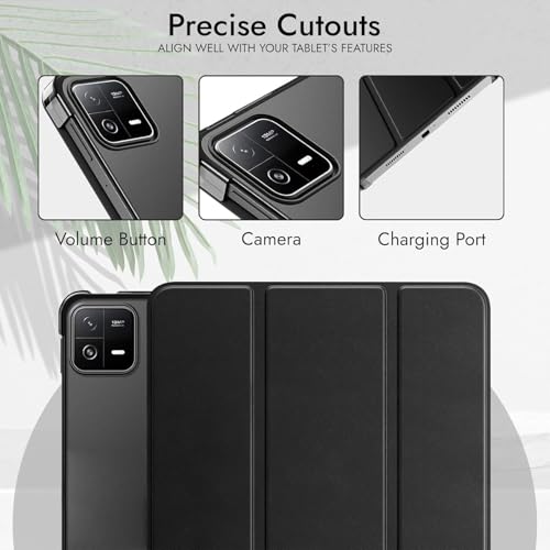 Image of MOCA Case for Xiaomi Mi Pad 8 /8 Pro Mi Pad 7 /7 Pro 11.2 Inch Tablet, Magnetic Flip Stand Cover with Stylus Holder, Transparent Back, Auto Wake /Sleep, Slim Shockproof Protective Shell Black