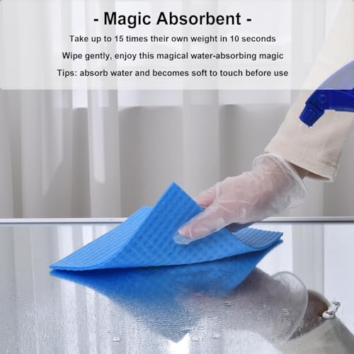 Image of 12 pcs Swedish Dishcloths for Kitchen, Multi-Surface Swedish Dish Cloths, Cellulose & Cotton Swedish Dishtowels, Reusable Cleaning Sponge Cloth, Multi-Purpose Household Cleaning Rags.