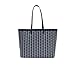 Lacoste Women's Zely Canvas Monogram Medium Tote Bag With Removable Pouch, Mono Midnight Blue/Clean White, One Size
