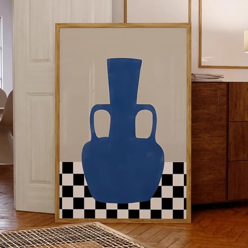 Toile nature morte bleue pour habiller un mur de salon vide 40x60 cm