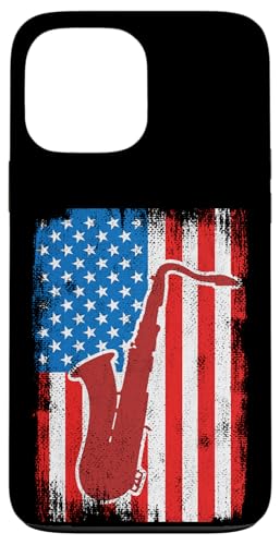4th of July USA Saxophone Lover �W���Y�E�~���[�W�b�N �X�}�z�P�[�X iPhone 13 Pro Max �p