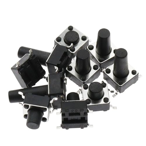 Interruptor de botón táctil de 4 pines y 12V para reparación electrónica SMD 6x6x18mm