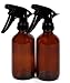 Vivaplex, 2, Large, 8 oz, Empty, Amber Glass Spray Bottles with Black Trigger Sprayers