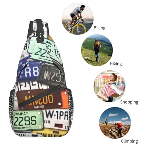 Morrales de senderismo sling estampado negro 16L miniatura 6