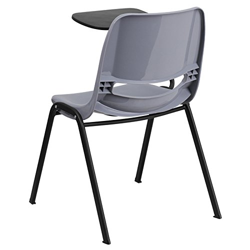 Flash Furniture Gray Ergonomic Shell Chair With Right Handed Flip-Up Tablet Arm #TOP5