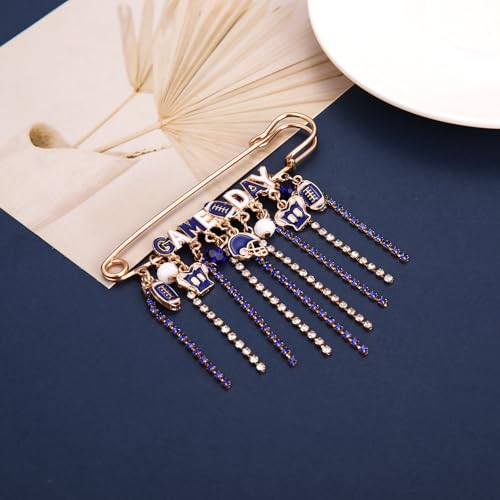 Image of Game Day Brooches for Women Football Brooch Pins Touch Down Brooches Red Black Blue White Team Spirit Accessories Game Day Outfits Football Jewelry Party Favor Gifts