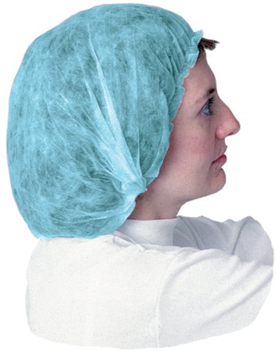 Buy 1 get 1 Impact 7387B21 Spunbonded Polypropylene Non-Woven Bouffant Cap, 21" Diameter, Blue (10 Bags of 100)
