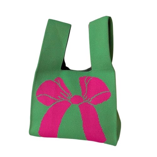 Sac à main en tricot avec nœud papillon chic et poignet souple