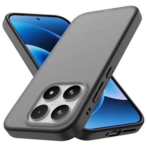 YESARMOR Matt Transparent Hard Dünn Hülle - für Xiaomi 17 Stoßfest Schutzhülle Rutschfestes Mattierte Hard Back Extra Dünn Kratzfestigkeit Handyhülle Schwarz
