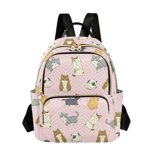 Image of Cute Cat Quilted Backpack Purse for Women Fashion Small Backpack S | Shoulder Bag Travel Casual Daypack
