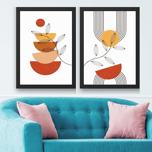 Image of Set of 2 piece of Wall Art poster Frame Painting for Wall Decoration With Acrylic Glass, living room, Home, Restraunt, Office (Black, 10 X 13 Inches)