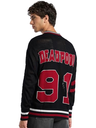 Polo Deadpool Bewakoof Air 1.0 en coton premium surdimensionné haut de gamme noir XL