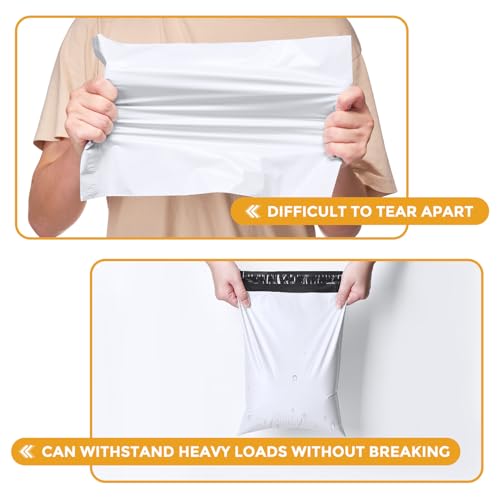 Image of Metronic Poly Mailers 10X13 1000 Pack, Bulk Shipping Bags Heavy Duty Self Seal Waterproof Tear Weather Resistant Medium Mailing Envelopes, Packaging bags for Small Business, Boutique, Clothing, White