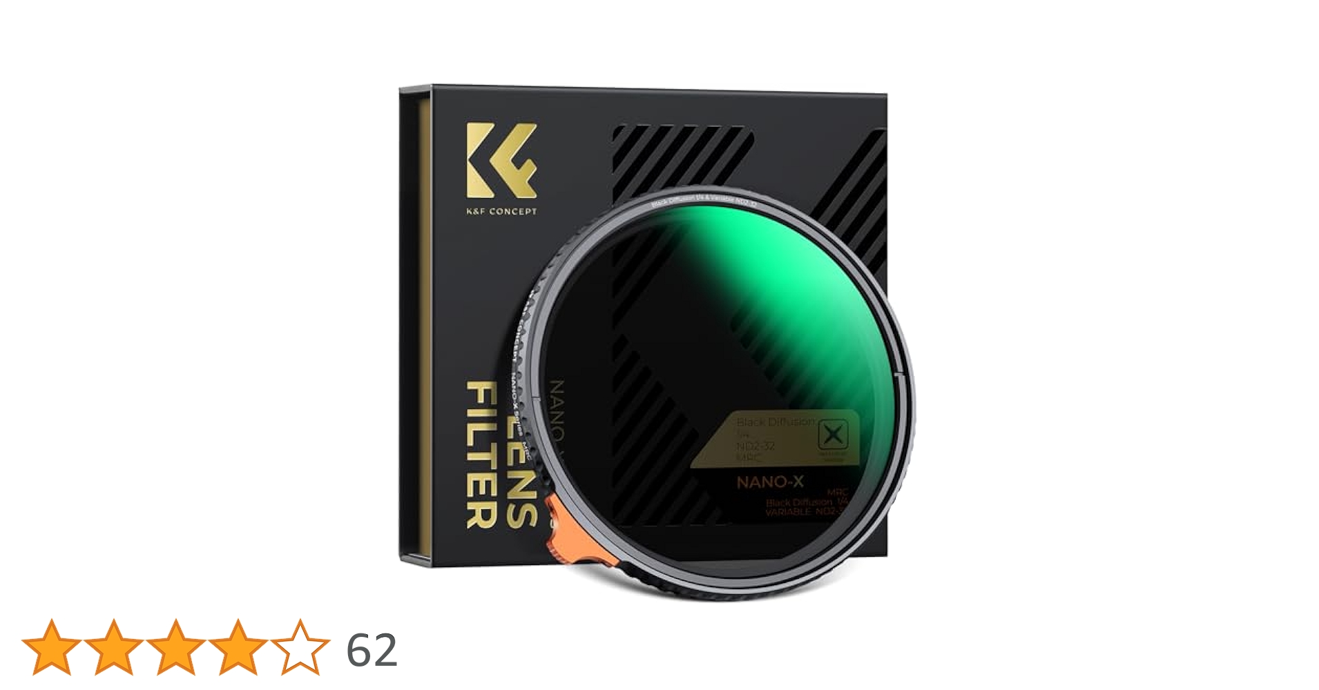 K&amp;F Concept 67mm 可変NDフィルターND2-ND32+ブラックミ K&F CONCEPT ND2-32 1/4 ブラックミスト拡散カメラフィルター