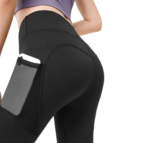 Terminatek High Waisted Tummy Control Shaping Training Leggings with Pockets,Stretch Butt Lifting Yoga Pants
