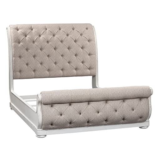 Liberty-Furniture-INDUSTRIES-Magnolia-Manor-King-Uph-Sleigh-Bed-W82-x-D105-x-H60-White Liberty Furniture INDUSTRIES Magnolia Manor King Uph Sleigh Bed W82 x D105 x H60 White