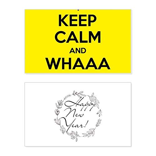 Tarjeta de felicitación de Año Nuevo con diseño divertido en amarillo para regalar