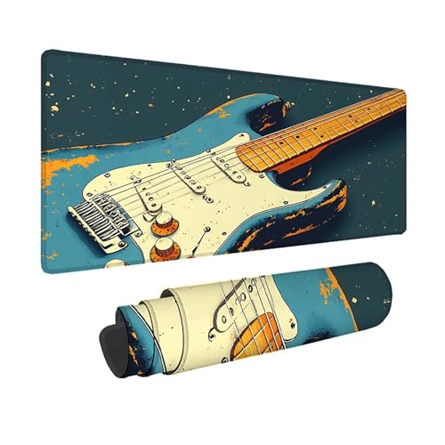 Tapis de souris bleu pour bureau d'artiste et setup musical grand format étanche